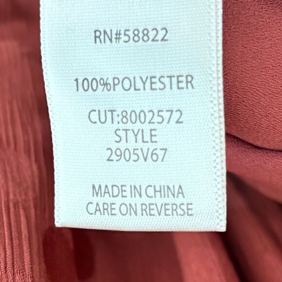 NWT Max Studio Women's Jacquard Shine Dot Cinched Waist Midi Dress Russet Small - Picture 14 of 16